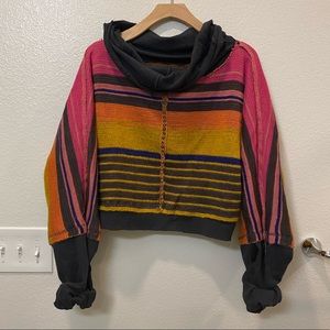 Free People multicolored reversible sweater🌈